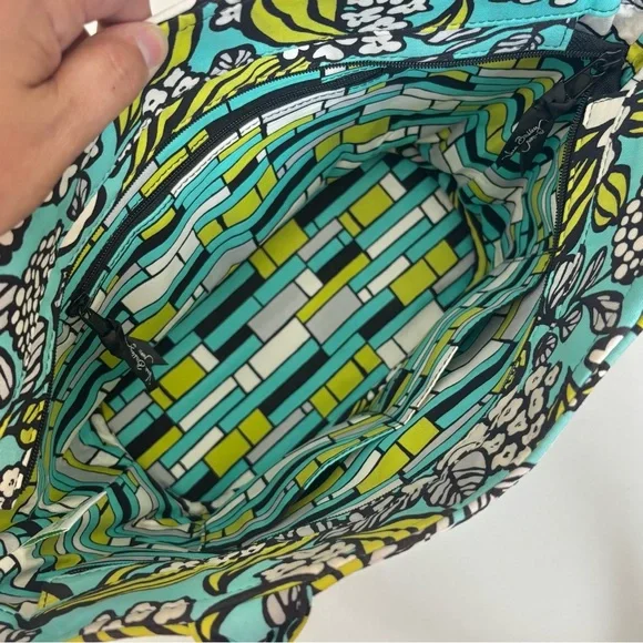 VERA BRADLEY SWEETHEART SHOULDER BAG Purse ISLAND BLOOMS Floral Teal/Green - Picture 10 of 13